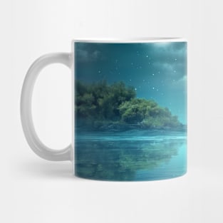 Tranquil Water Boat Serene Landscape Mug